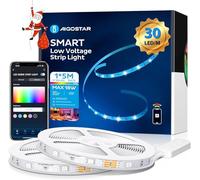 Aigostar Tiras LED Alexa 10Metros, WiFi Luces LED Inteligente RGB con Control Remoto, Tira LED Compatible con Alexa, Google Assistant y App, Sincronización de Música para Bares, Fiesta, 2 juegos