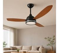 Aigostar Ventilador de Techo con Luz Silencioso 52″ | 20W LED, Motor DC Reversible 30W, Mando a Distancia, 6 Velocidades, 2700K/4000K/6000K Regulable, Ideal para Dormitorio, Sala