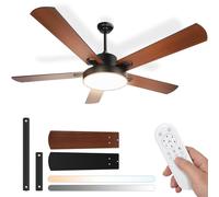 Aigostar Ventilador de Techo con Luz Silencioso 52″, Motor DC Reversible 29W, 31.5W LED, Mando a Distancia, 6 Velocidades, 3000K/4000K/6500K Regulable, Ideal para Dormitorio, Sala o Cocina