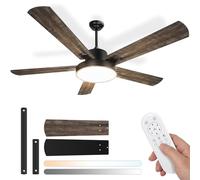 Aigostar Ventilador de Techo con Luz Silencioso 52″, Motor DC Reversible 29W, 31.5W LED, Mando a Distancia, 6 Velocidades, 3000K/4000K/6500K Regulable, Ideal para Dormitorio, Sala o Cocina