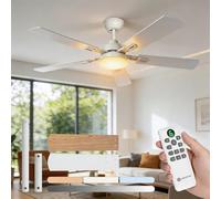 Aigostar Ventilador de Techo con Luz Silencioso 52″, Motor DC Reversible 33W, Mando a Distancia, 6 Velocidades, 3000K/4000K/6000K Regulable, Ideal para Dormitorio, Sala o Cocina. Ø132 cm