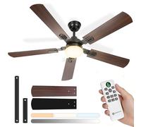 Aigostar Ventilador de Techo con Luz Silencioso 52″, Motor DC Reversible 33W, Mando a Distancia, 6 Velocidades, 3000K/4000K/6000K Regulable, Ideal para Dormitorio, Sala o Cocina. Ø132 cm