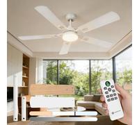 Aigostar Ventilador de Techo con Luz Silencioso 52″, Motor DC Reversible 33W, Mando a Distancia, 6 Velocidades, 3000K/4000K/6000K Regulable, Ideal para Dormitorio, Sala o Cocina, Ø132 cm, 2 PCS