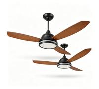 Aigostar Ventilador de Techo con Luz Silencioso 52″, Pack 2, 20W LED, Motor DC Reversible 30W, Mando a Distancia, 6 Velocidades, 2700K/4000K/6000K Regulable, Ideal para Dormitorio, Sala o Cocina