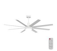 Aigostar Ventilador de Techo con Luz Silencioso 62″, Blanco | 24W LED, Motor DC 55W，Reversible, Mando a Distancia, 6 Velocidades, 2700K-6500K Regulable
