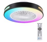 Aigostar Ventilador de Techo con Luz Silencioso, Ventilador con Luz Lámpara RGB LED con Temporizador y Luz Nocturna, Función de Memoria, 6 velocidades de ventilador, Ajuste de Brillo y Color