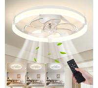 Aigostar ventilador de techo con Luz y Mando a Distancia, Lampara Techo Ventilador Silencioso con Temporizador y Luz Nocturna, 6 Velocidades, LED Dimmerabile, Velocidades para Salón Dormitorio