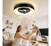 Aigostar Ventilador Techo Alexa, 40W, 4400LM, 2700K-6500K Regulable, 6 Velocidades, 50CM - Ventilador de Techo Wifi con Mando a Distancia y Gateway, para Sala de Estar, Dormitorio