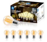 Aigostar Vintage Bombilla LED E27,4W Equivalente a 35W, Luz Cálida 2200K,400lm, G45 Bombilla Filamento Led,No Regulable,6 Pieza