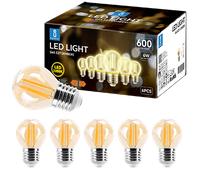 Aigostar Vintage Bombilla LED E27, 6W Equivalente a 43W ,Luz Cálida 2200K, 520lm, G45 Bombilla Filamento Led,No Regulable,6 Pieza