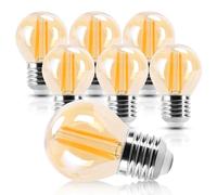 Aigostar Vintage Bombilla LED E27， 8W Equivalente a 64W，Luz Cálida 2200K， 880lm， G45 Bombilla Filamento Led，No Regulable，6 Pieza