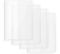 AIHSUMC Paquete de 4 fundas transparentes A5, fundas transparentes A5 para planificador, fundas de plástico impermeables para cuadernos, planificadores y libros