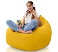 Aiire Puff con Relleno Incluido Moderno - Sillon Puf de Salon en Algodón Premium - Desenfundable y Lavable - Puffs Pera Redondos para Habitación Juvenil - Bean Bag Gamer Gigante XXL [110x80]