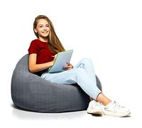 Aiire Puff con Relleno Incluido Moderno - Sillon Puf de Salon en Algodón Premium - Desenfundable y Lavable - Puffs Pera Redondos para Habitación Juvenil - Bean Bag Infantil [75x55]