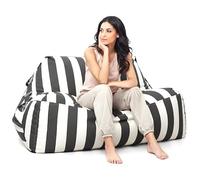 Aiire Puff Exterior de Lujo XXL - [180x140 cm] Puf Gigante con Relleno Incluido en Olefina Premium - Moderno Bean Bag para Piscina, Jardín o Terraza - Sofa de Suelo Interior o Exterior Gris
