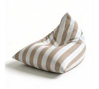 Aiire Puff Exterior Jardín con Relleno Incluido - Tejido Olefina Premium, Desenfundable y Lavable - Sofá Exterior para Playa, Terraza o Piscina - Bean Bag Chair Ligero Beige [75x65x55 cm]