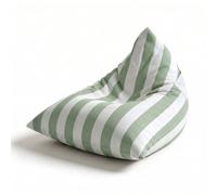 Aiire Puff Exterior Jardín con Relleno Incluido - Tejido Olefina Premium, Desenfundable y Lavable - Sofá Exterior para Playa, Terraza o Piscina - Bean Bag Chair Ligero Verde [75x65x55 cm]