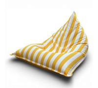 Aiire Puff Exterior Jardín con Relleno Incluido - Tejido Olefina Premium, Desenfundable y Lavable - Sofá Exterior para Playa, Terraza o Piscina - Puff Gigante XXL Amarillo [140x100x90 cm]