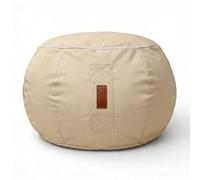 Aiire Puff Exterior Jardín en Olefina - Reposapies Puf con Relleno Incluido XXL de Diseño para Jardín,Terraza o Piscina - Reposa Pies Bean Bag Moderno - Taburete Sofa Beige [45x30]
