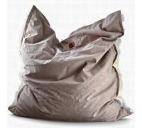 Aiire Puff Gigante de Lujo Terciopelo 160x120 cm - Puf Salon XXL de Pelo Largo y Polipiel con Relleno Incluido - Cojín de Suelo Grande de Diseño Light gray