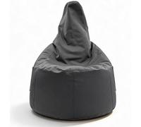 Aiire Puff Pera con Relleno Incluido - Puff Gamer Moderno de Diseño - Niño o Adulto para Salon o Habitación Juvenil - Sillón Puf Infantil XXL Adolescente - Puffs en Polipiel Premium Gris Oscuro