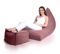 Aiire Puff Salon de Lujo - Sofa Puf Gigante XXL con Reposapiés de Diseño con Relleno Incluido para Relax o Gaming - Bean Bag Chair Grande