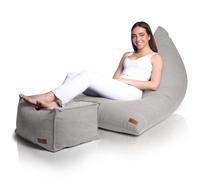 Aiire Puff Salon de Lujo - Sofa Puf Gigante XXL con Reposapiés de Diseño con Relleno Incluido para Relax o Gaming - Bean Bag Chair Grande