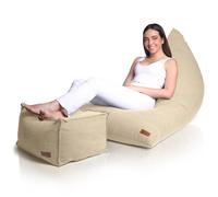 Aiire Puff Salon de Lujo - Sofa Puf Gigante XXL con Reposapiés de Diseño con Relleno Incluido para Relax o Gaming - Bean Bag Chair Grande