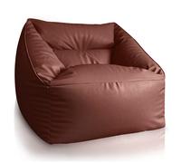 Aiire Puff Salon de Lujo - Sofa Puf Gigante XXL con Reposapiés de Diseño y Relleno Incluido para Relax o Gaming - Bean Bag Chair Grande de Algodón Brown with footrest