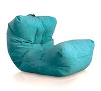 Aiire Puff Salón XXL de Diseño - Sillón Puf con Relleno Incluido para Adulto o Adolescente en Polipiel Premium - Bean Bag Chair Moderno para Dormitorio - Funda Desenfundable y Lavable Turquesa