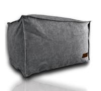 Aiire Reposapies Puff Salon Moderno - [50x40x30 cm] Puf Rectangular en Polipiel o Taburete para Reposa Pies Sofa - Cojin de Suelo XXL para Complemento de Bean Bag Gamer Gris