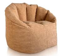Aiire Sillon Puff con Relleno Incluido - Sofa Puf Salon Moderno para Adultos o Decoracion Habitacion Juvenil - Bean Bag Chair Infantil XXL - Puffs de Lujo en Polipiel Premium [85x85x75 cm]