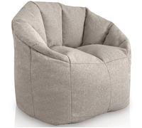 Aiire Sillon Puff de Lujo para Salon en Algodón - Sofa Puf Gigante XXL con Reposapiés de Diseño con Relleno Incluido para Relax o Gaming - Bean Bag Chair Grande