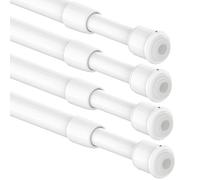Aiitomg 4 piezas de barra telescópica pequeña para cortinas, barra tensora, barra de ropa sin agujeros para cocina, armario, proyectos de bricolaje (32-45 cm, Φ10 mm)
