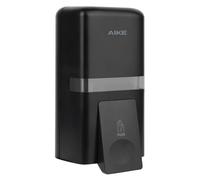AIKE Dispensador De Jabón Pared sin Perforación, 800 ml Manual de Plástico, Dispensador Líquido para Manos Comercial AK1008 (Negro)