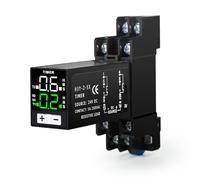 Ailao Rele 24V Temporizador Digital 0,1s-99h Rele para luces Control de tiempo de ciclo retardador 2 Normalmente abierto/Normalmente cerrado 8 pines DC 24V con zócalo.