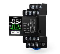 Ailao Relé Temporizador Digital 24V 0,1s-99h para Luces - Control de Tiempo de Ciclo Retardador 4 Normalmente Abierto/Cerrado 14 Pines DC Con Zócalo