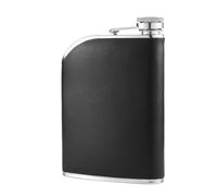 Ailgely Frasco de Whisky para Viajes Al Aire Libre, Acero Inoxidable con Boquilla, Prueba de Fugas, Capacidad 240ml (Negro)