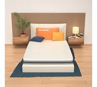 AILIME SRL Cabrio Colchón Cuadrado y Medio 120X195, Alto 30 cm Funda Ortopédica Extraíble con Dispositivo Médico, con Plato en Espuma Viscoelástica da 7 cm, a 9 Zona, Blanco