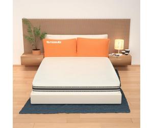 AILIME SRL Cabrio Colchón Doble, 30 cm, Funda Ortopédica Extraíble con Dispositivo Médico, Espuma Viscoelástica 7 cm, con 9 Zonas y Plato de Espuma de 21 cm, Poliuretano, Blanco, 160x190