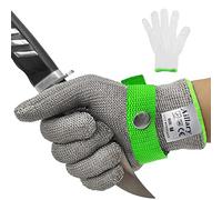Aillary Guante de cocina resistente a cortes de nivel 9, grado alimenticio, lavable a máquina, alambre de acero inoxidable, guante de trabajo de seguridad para mandolina, corte de carne,