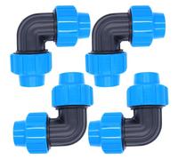AIMEKE® 4 unidades de tubo de polietileno de 20 mm, conexión de polipropileno, ángulo de 90 grados, conector de plástico PP para tubos PE80 PE100 - Instalaciones interiores y exteriores