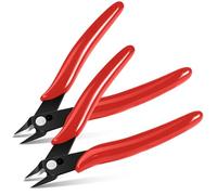 Ainiv Alicates de Corte Diagonal, 2PCS Rojo Cortador Lateral con Estuche protector, Alicates Modelismo para Electricista Cortador de Precisión