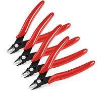 Ainiv Alicates de Corte Diagonal, 4PCS Rojo Cortador Lateral con Estuche Protector, Alicates Modelismo para Electricista Cortador de Precisión