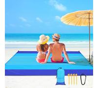 Ainiv Manta de Playa, 275x300cm Manta Picnic Impermeable a Prueba de Arena | Toalla Playa Grande con 1 Bolsa de Almacenamiento, 1 mosquetón y 4 Clavos Fijos, Esterilla Playa para Parque, Caminhadas