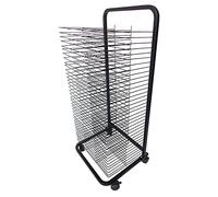 Aioneer Estante Apilable para Pintura, Tendedero De Arte para Aulas, Color Negro, Fácil De Instalar, Bandeja Extraíble De Varias Capas, Material De Acero, Polea Universal, para A-Black-106x42x44cm