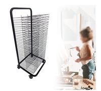 Aioneer Estante para Guardar Y Exhibir Obras De Arte, Tendedero para Secar Pinturas Infantiles, De Acero, Ahorra Espacio, Mantiene Los Dibujos Limpios, con Ruedas Giratorias, Ide-Black-106x42x44cm