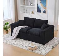 AIORBER Sofá moderno de dos plazas, diseño minimalista, tapizado en tela con cojines. Sofá cómodo para el salón, estilo nórdico, sofá de descanso para dos personas, color