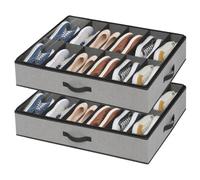 AiQInu 2 Piezas Organizador Zapatos con Ventana Transparente, Cajas para Zapatos Armario, Organizador de Zapato Plegable, Zapatero Plastico para Debajo de la Cama Armario Ropa