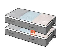 AiQInu Cajas Almacenaje Ropa 75L, 2 Set, Plegables Bajo Cama